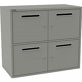 Silverline M:Line 4 Person Metal Postal Lockers - Lockers & Cloakroom