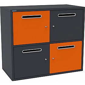 Silverline M:Line 4 Person Metal Postal Lockers - Lockers & Cloakroom