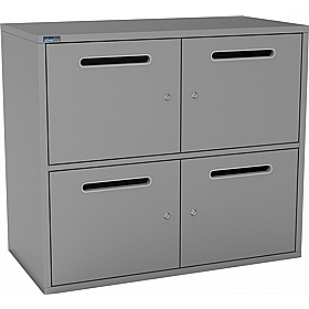 Silverline M:Line 4 Person Metal Postal Lockers - Lockers & Cloakroom