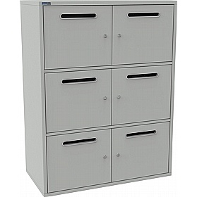 Silverline M:Line 6 Person Metal Postal Lockers - Lockers & Cloakroom