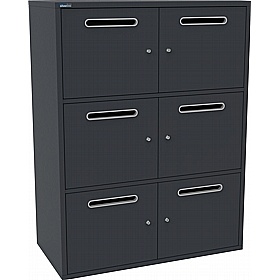 Silverline M:Line 6 Person Metal Postal Lockers - Lockers & Cloakroom