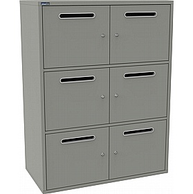 Silverline M:Line 6 Person Metal Postal Lockers - Lockers & Cloakroom