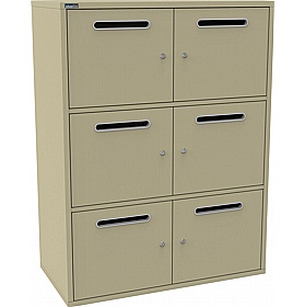 Silverline M:Line 6 Person Metal Postal Lockers - Lockers & Cloakroom