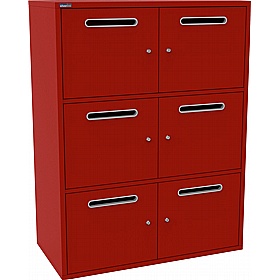 Silverline M:Line 6 Person Metal Postal Lockers - Lockers & Cloakroom