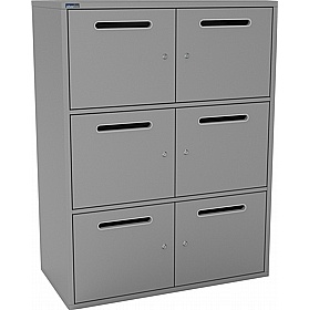 Silverline M:Line 6 Person Metal Postal Lockers - Lockers & Cloakroom