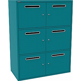 Silverline M:Line 6 Person Metal Postal Lockers - Lockers & Cloakroom