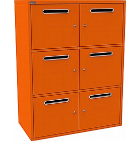 Silverline M:Line 6 Person Metal Postal Lockers - Lockers & Cloakroom