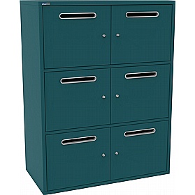 Silverline M:Line 6 Person Metal Postal Lockers - Lockers & Cloakroom