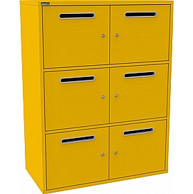 Silverline M:Line 6 Person Metal Postal Lockers - Lockers & Cloakroom