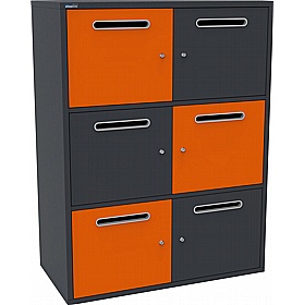 Silverline M:Line 6 Person Metal Postal Lockers - Lockers & Cloakroom