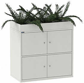 Silverline M:Line 4 Person Metal Personal Lockers with Planter