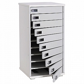 LapCabby Lyte 10H Multi Door Horizontal Laptop Charging and Storage Cabinet