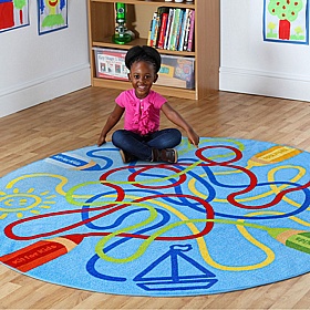 Rainbow Colour Tubes Carpet