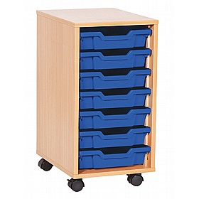 EduStore Single Column 7 Shallow Tray Storage