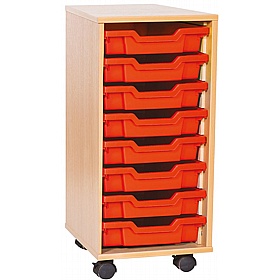 EduStore Single Column 8 Shallow Tray Storage