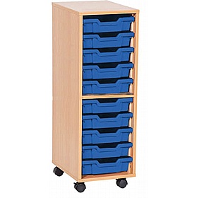EduStore Single Column 10 Shallow Tray Storage