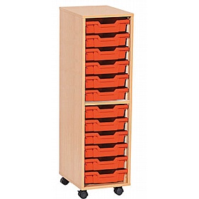 EduStore Single Column 12 Shallow Tray Storage