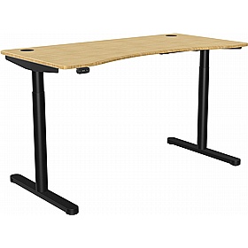 SmartLine Flow Bamboo Curve Sit Stand Office Desks