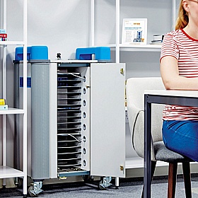 LapCabby Tab 16H Horizontal Single Door Tablet Charging and Storage Trolley - Education