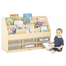 Bright Beginnings Single Sided Nursery and Library Bookcase and Tray Storage