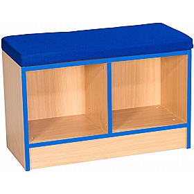 Folio Premium Library Book Storage Bench with Upholstered Seat