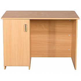 KubbyClass Single Pedestal Teachers Desk with Cupboard Storage - Education