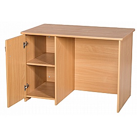 KubbyClass Single Pedestal Teachers Desk with Cupboard Storage - Education