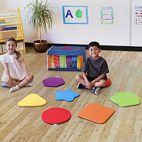 Rainbow Geometric Shaped Mats Set of 32 with Holdall