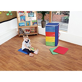 Rainbow Square Mats Set of 32 With Holdall - Education