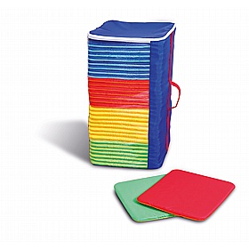 Rainbow Square Mats Set of 32 With Holdall - Education