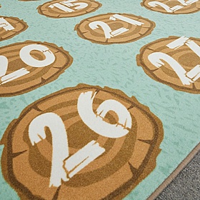 Large Numbers Log Placement Carpet - Education