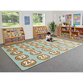 Large Numbers Log Placement Carpet