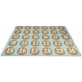 Large Numbers Log Placement Carpet - Education
