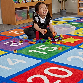 Large Numbers Rectangular Placement Carpet - Education