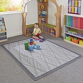 Leafy Grey Placement Indoor Carpet