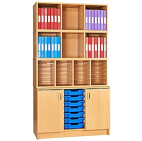 EduStore Office Organiser Mid with Tray Storage Combination Cupboards