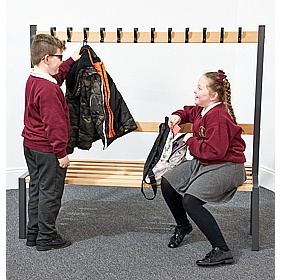 Veste Premium Double Sided Changing and Cloakroom Bench Seats with Hooks - Education