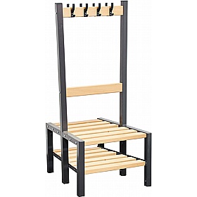 Veste Premium Double Sided Changing and Cloakroom Bench Seats with Hooks and Shoe Rack - Education