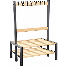 Veste Premium Double Sided Changing and Cloakroom Bench Seats with Hooks and Shoe Rack - Education