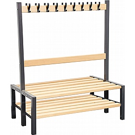 Veste Premium Double Sided Changing and Cloakroom Bench Seats with Hooks and Shoe Rack