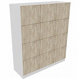 Unified Duo 12 Person Wooden Office Lockers - Office Furniture