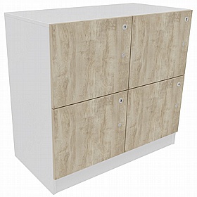 Unified Duo 4 Person Wooden Office Lockers