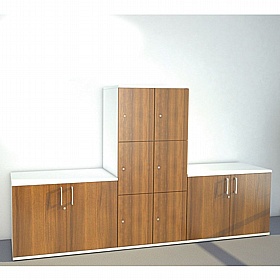 Unified Duo Wooden Office Lockers - Office Furniture