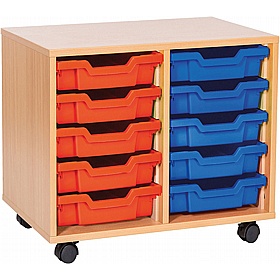 EduStore Double Column 10 Shallow Tray Storage