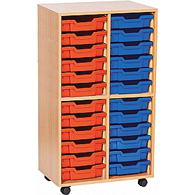 EduStore Double Column 24 Shallow Tray Storage