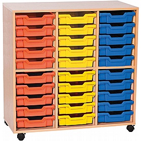 EduStore Triple Column 30 Shallow Tray Storage