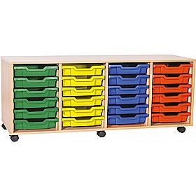 EduStore Quad Column 24 Shallow Tray Storage
