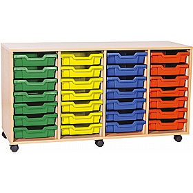 EduStore Quad Column 28 Shallow Tray Storage