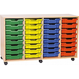 EduStore Quad Column 32 Shallow Tray Storage