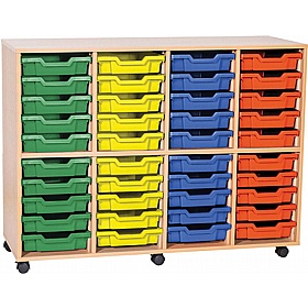 EduStore Quad Column 40 Shallow Tray Storage
